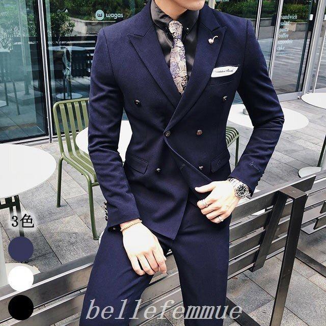 メンズスーツフォーマル代30代結婚式タキシードホワイトスーツ紳士服3点セット3ピーススーツ面接ビジネススーツ40代ブラック メンズファッション Bel スーツ フォーマル Store タキシード Shimanchu