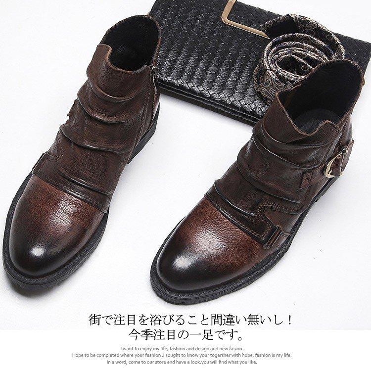 日本製 ドレープブーツ メンズ ブーツ 牛革 ショートブーツ サイドジップ サイドジッパー 本革 レザー レザーブーツ ワークブーツ エンジニ Www Ampselectric Com