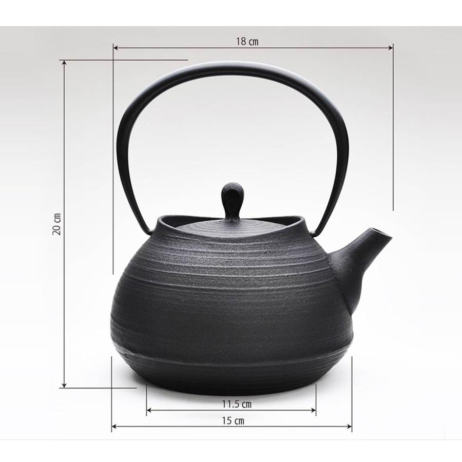 IH対応 ／ 南部鉄器 鉄瓶 壱鋳堂 刷毛目 1.0L 南部鉄瓶 伝統工芸品