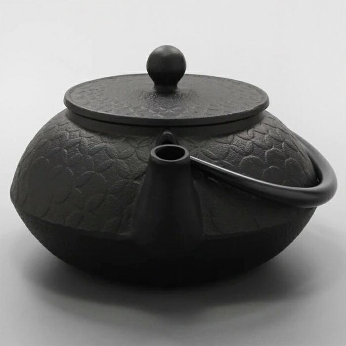 岩鋳（IWACHU） 南部鉄器 鉄瓶 5型七宝 黒焼付 0.6L ホーロー無し 直火