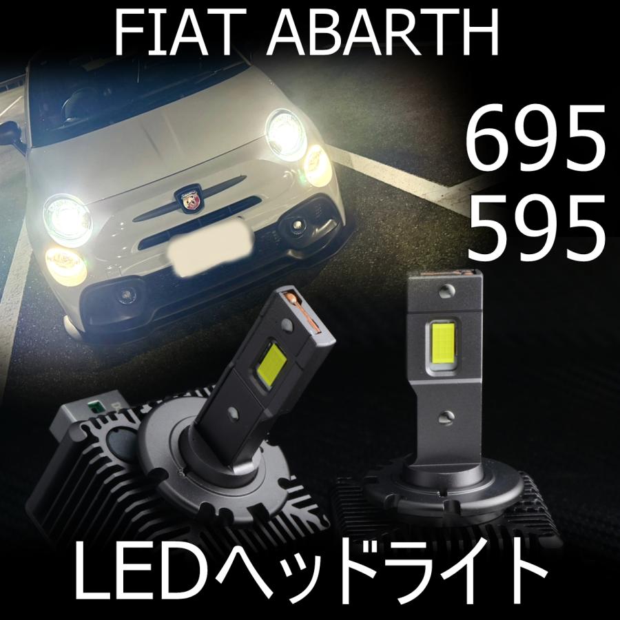 送料無料 FIAT ABARTH 695/595対応 LEDヘッドライト【HIDモデル専用