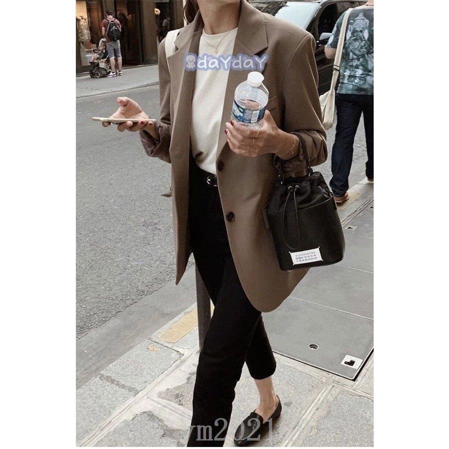 スーツジャケットレディース春秋新作長袖ブレザー黒 カーキスーツ40代カジュアルテーラードジャケットゆったりアウター春コート着痩せ通勤オシャレ 有名人 芸能人