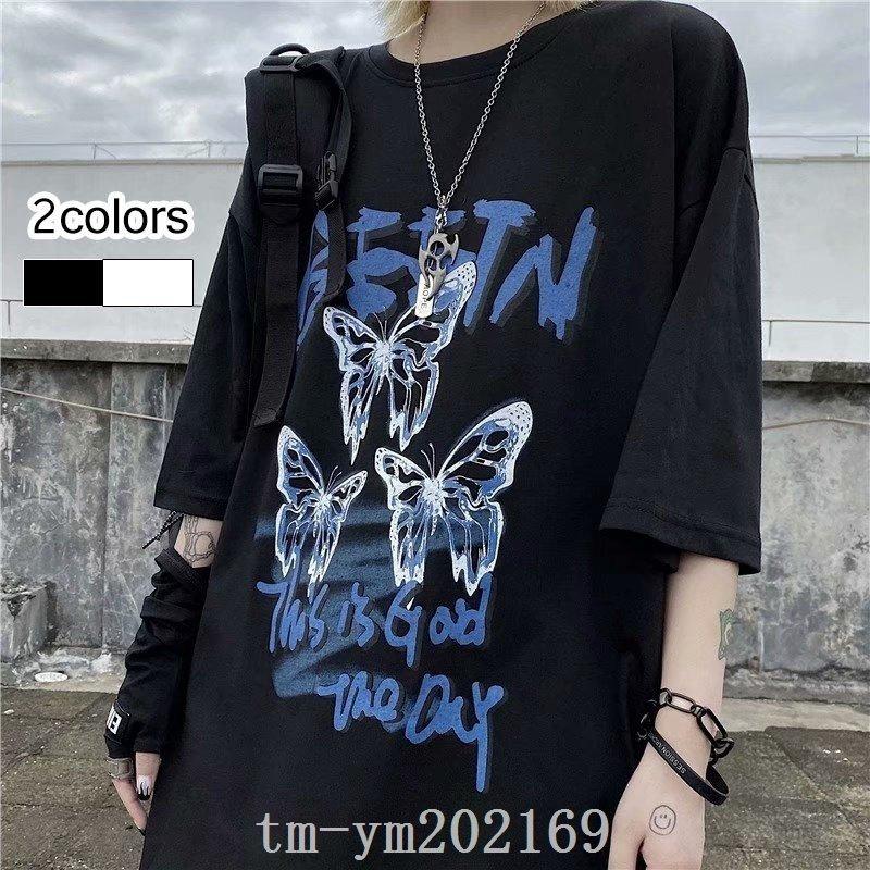 専門店 青いインク蝶々tシャツ病みかわいい地雷系原宿暗い系ストリート系 Aynaelda Com
