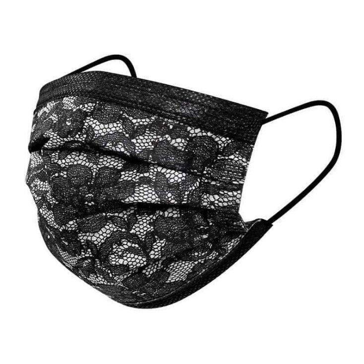 日本産 マスク不織布50枚レース花柄マスク使い捨て三層構造カラーマスクおしゃれ黒花見大人用マスクウィルス飛沫安い マスク カラー 3 Www Fattoriabacio Com
