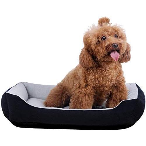 Vanhua ペットベット ペットソファ ソフト マットペット用品 通年タイプ 洗える 21 秋と冬中型猫 ふんわり 犬用 クッション ブラック