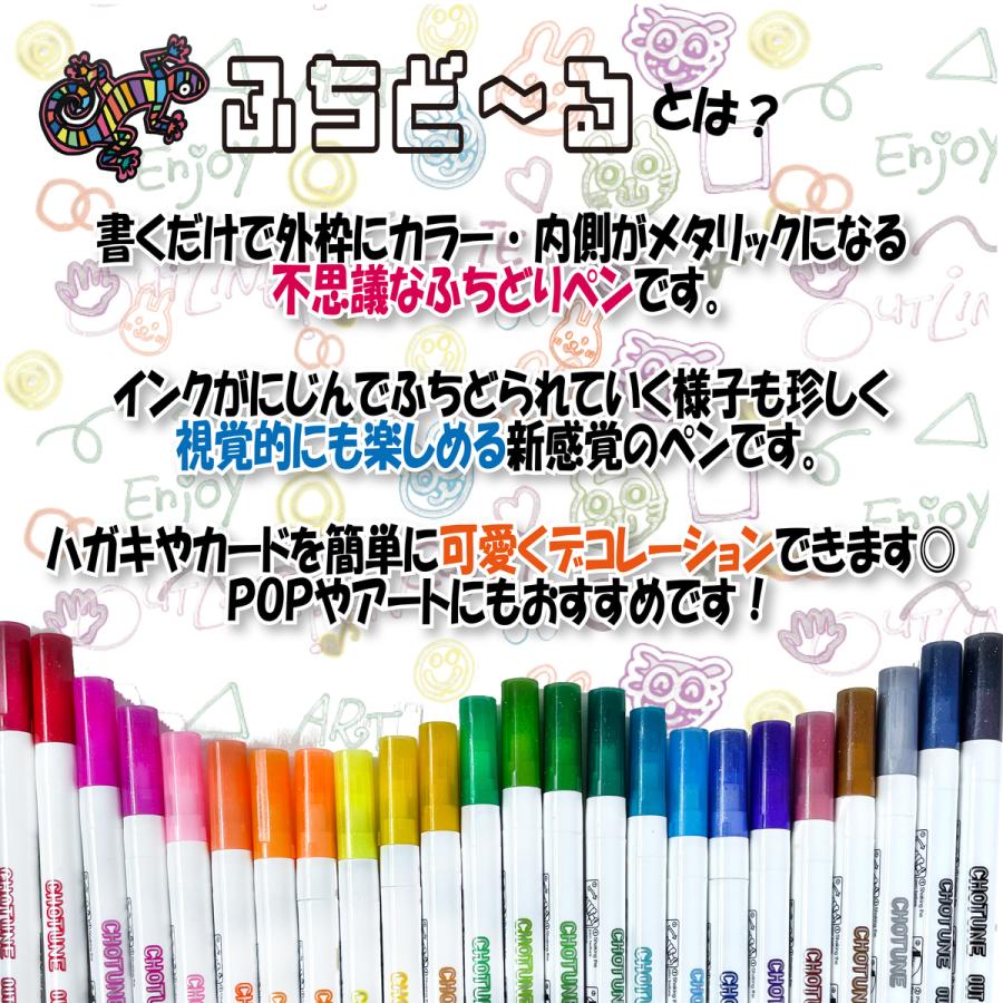 アウトラインペン ふちどりペン 縁取り 12色 ミニセット 書く アウトラインペン ふちどりペン 縁取り 12色 ミニセット 書く