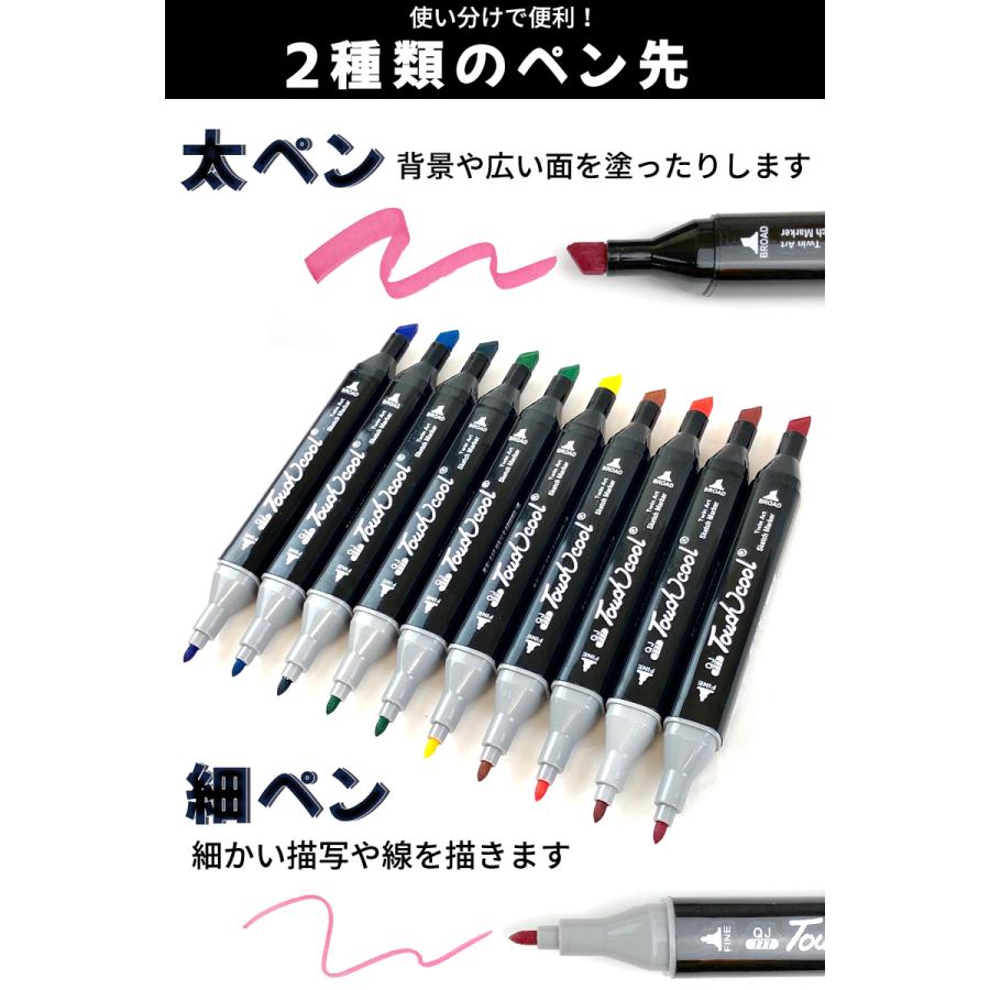 マーカーペンセット マーカーペン 80色 アルコールマーカー 太細