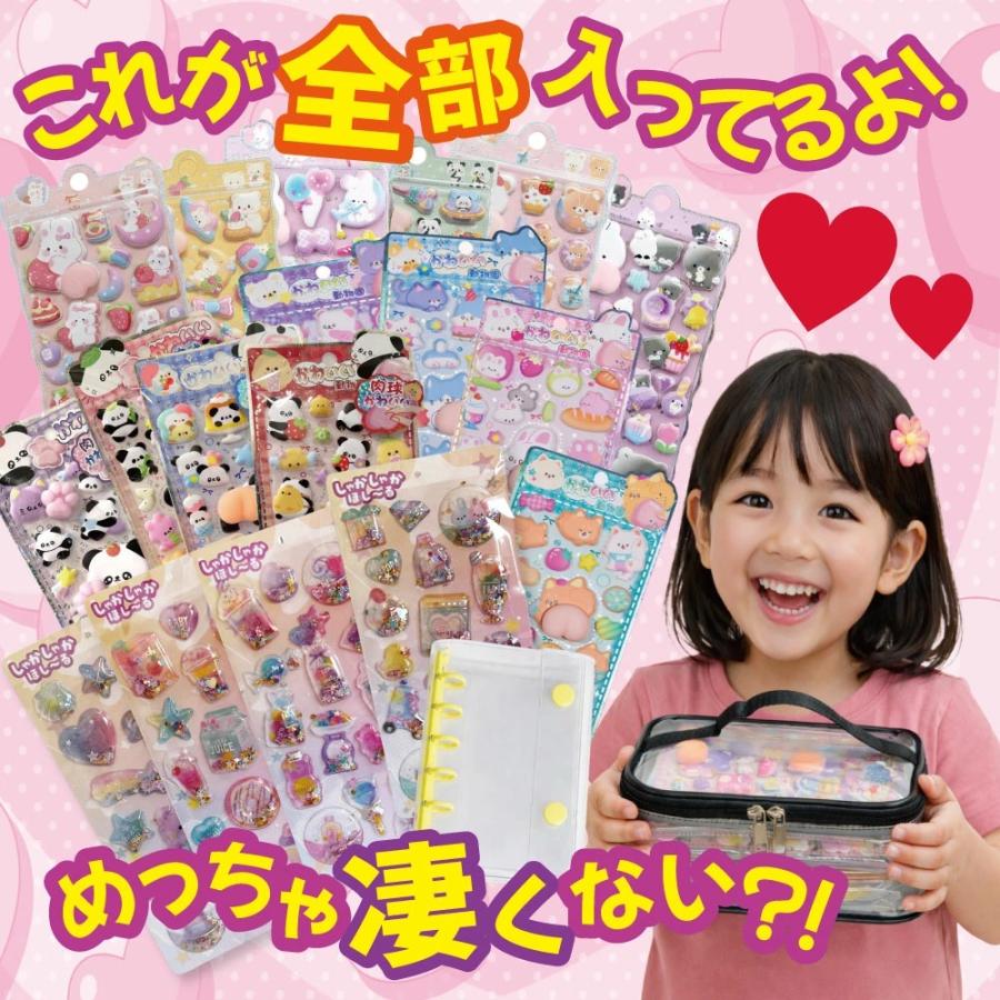 シール 大容量 セット 18枚 シール帳1冊 リフィル10枚 透明バッグ付き