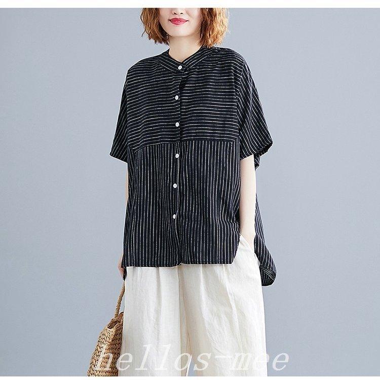 シャツワンピースブラウスレディースシャツトップスロングシャツ半袖薄手uvカットカーディガン体型カバー無地綿麻混着痩せ 本物品質の