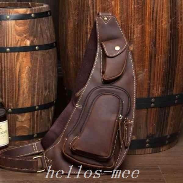 ボディバッグメンズブランド夏本革小さめ斜めがけレザーbag 1221 メンズファッション ボディバッグ ファッション