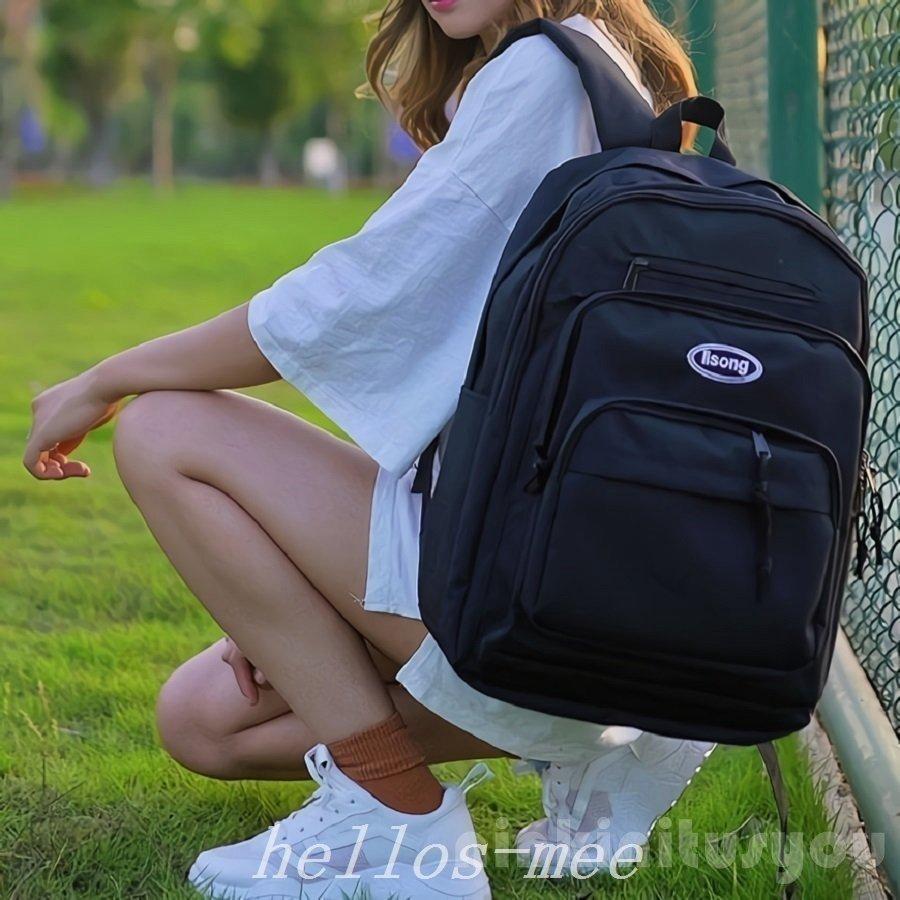 リュックレディース通学通勤大容量黒リュックサックバックパックバッグ多収納a4大きめかばん女子中学生高校生大学生アウトドア女子韓国 印象のデザイン