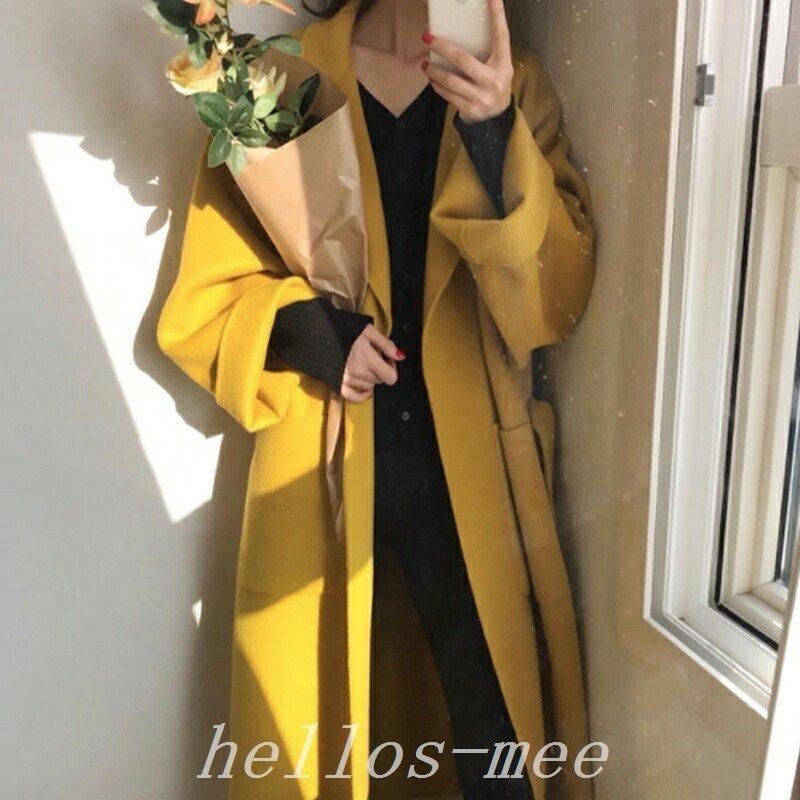 トレンチコートレディースロング冬軽い暖かいフェルトサイドスリットおしゃれ韓国韓国ファッション代30代40代50代free Xklzhkypzm ファッション Urbanoeng Com Br