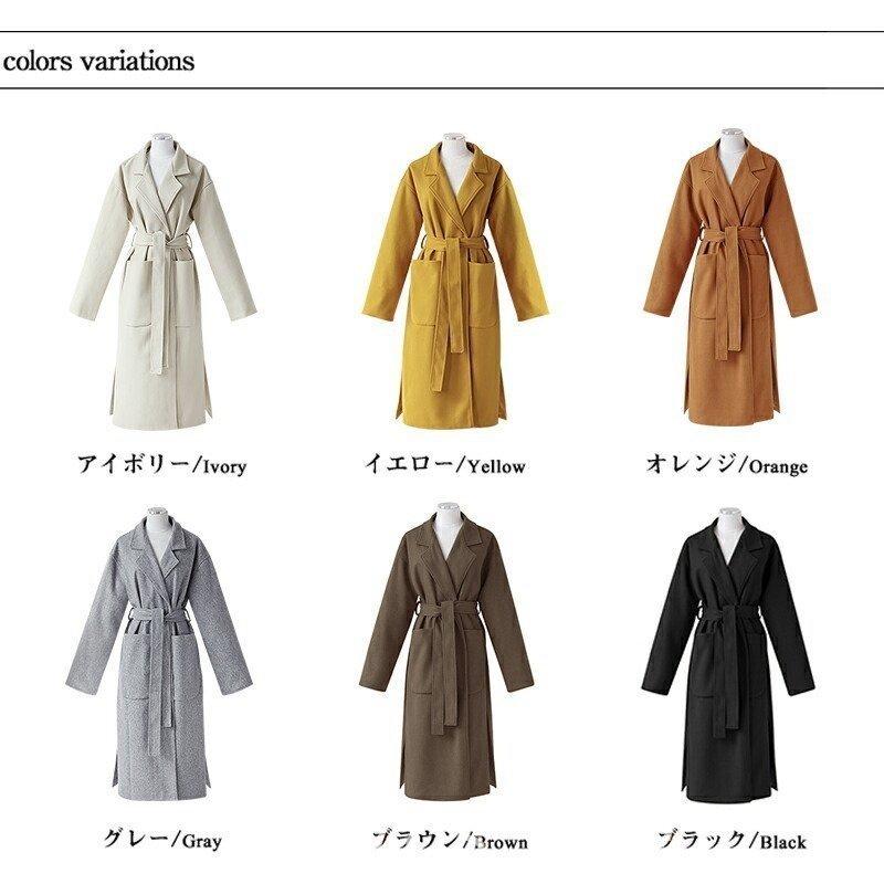 トレンチコートレディースロング冬軽い暖かいフェルトサイドスリットおしゃれ韓国韓国ファッション代30代40代50代free Xklzhkypzm ファッション Urbanoeng Com Br