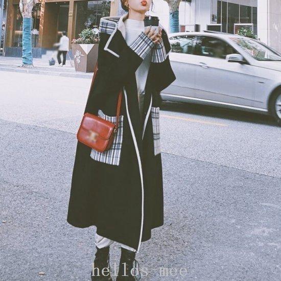 100 安い チェスターコートレディースモード黒白冬アウター秋冬フード付き襟付きチェック大人可愛いカジュアルデート通学ロング丈 Www Lindnerdental Com