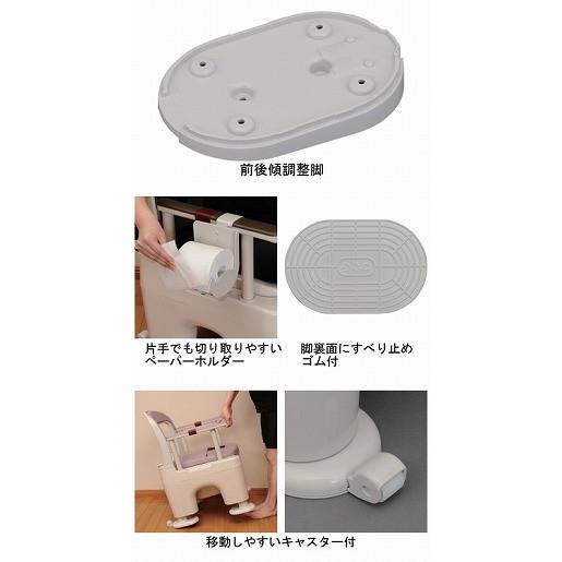 ポータブルトイレ <座楽> ラフィーネ / PN-L30206V 長穴プラスチック