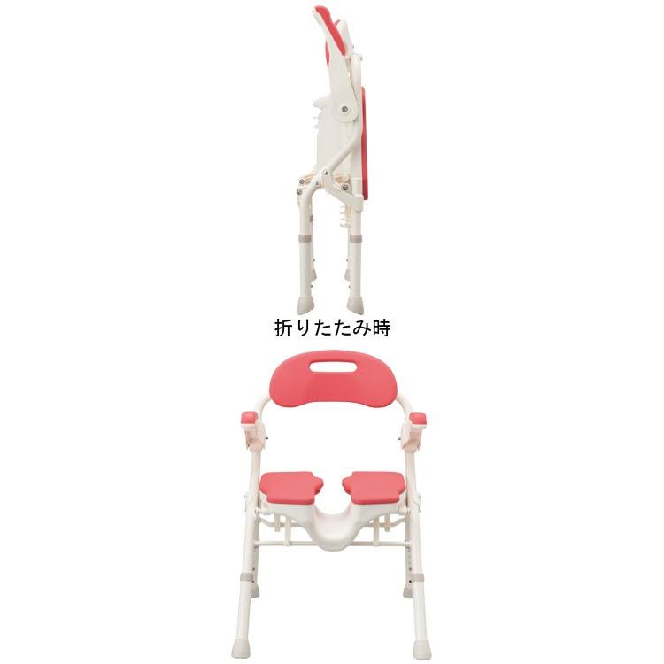安寿 折りたたみシャワーベンチ HPフィット / 536-070 レッド（アロン