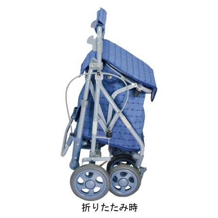 美品 島製作所 シルバーカー リズムRWC 二筋格子ブルー 島製作所 シルバーカー リズムRWC 二筋格子ブルー柄 : エーツー