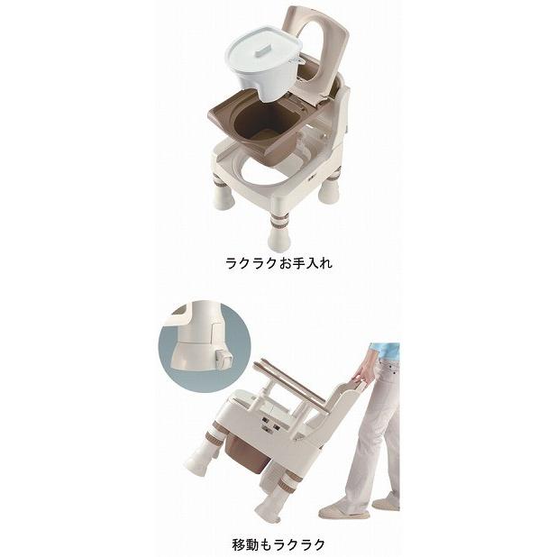 ポータブルトイレ きらく ミニでか / 45623 暖房便座 MH型 ダーク 