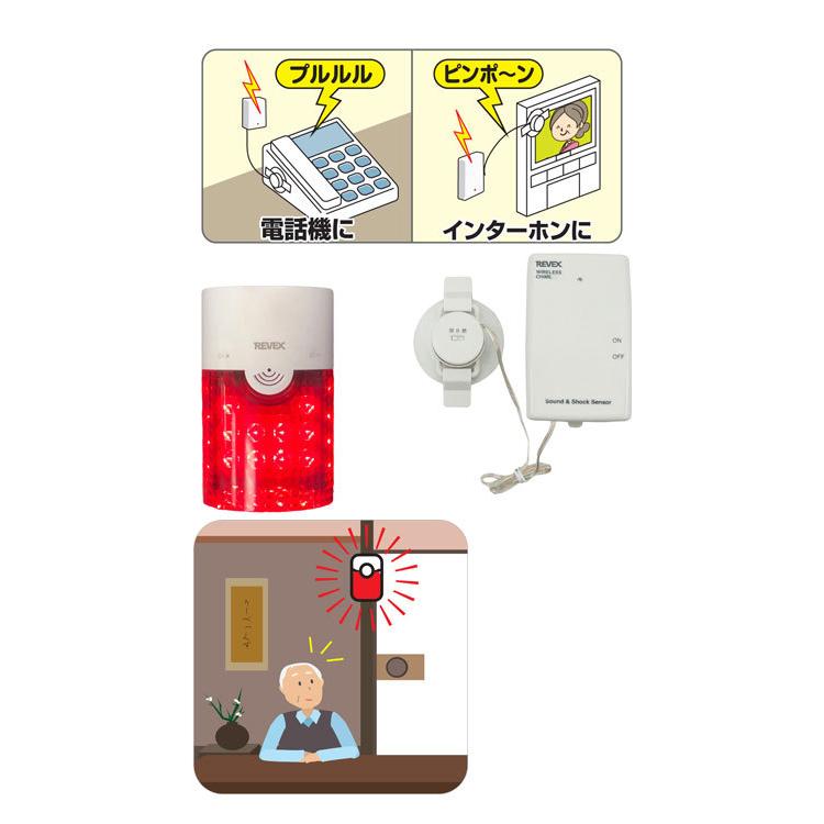 値下げしました！TYCKA  ワイヤレス フラッシュ2個セット 音・衝撃センサー ピカフラッシュチャイムセット / XP4060