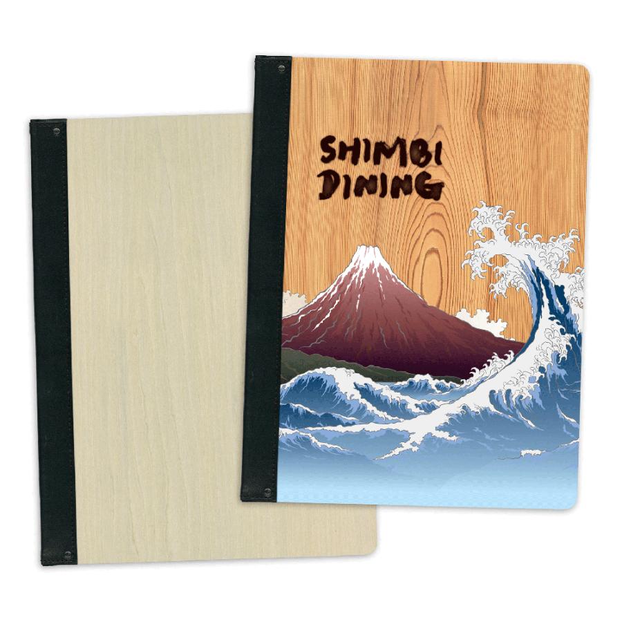 木製メニューブック　SHIMBI SAPPORO（シンビ サッポロ）　SHO-101-UV-WHITEWOOD　A4対応　UVプリントメニューブック｜shimbi｜02