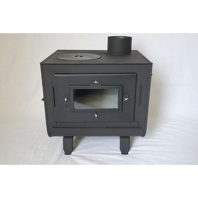 新保製作所 ミニ 薪ストーブ 3面窓付 ”チョッパー”煙突上出し ウッド