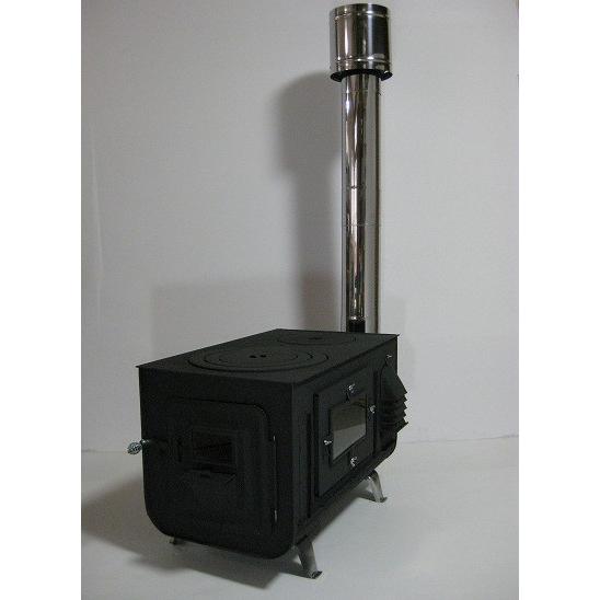 新保製作所 角型3面窓付 薪ストーブ 