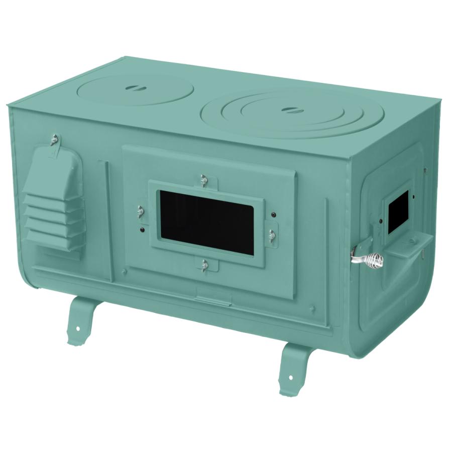 新保製作所 カラー 角型 3面窓付 薪ストーブ ”FIRE SIDE