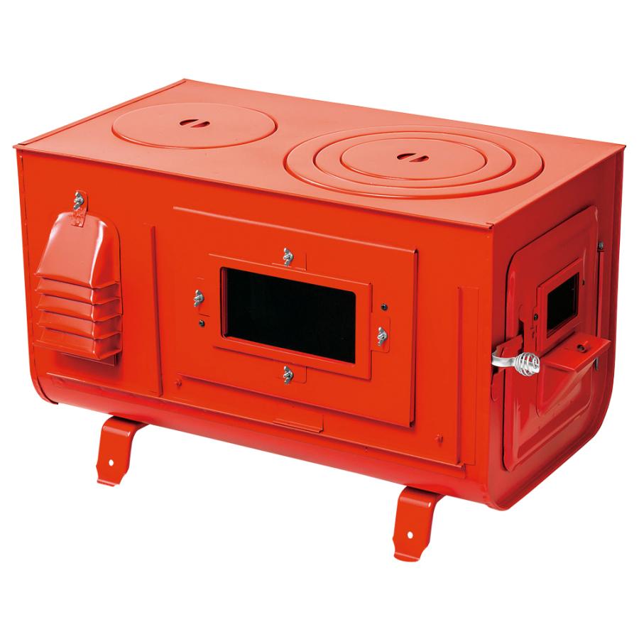 新保製作所 カラー 角型 3面窓付 薪ストーブ ”FIRE SIDE