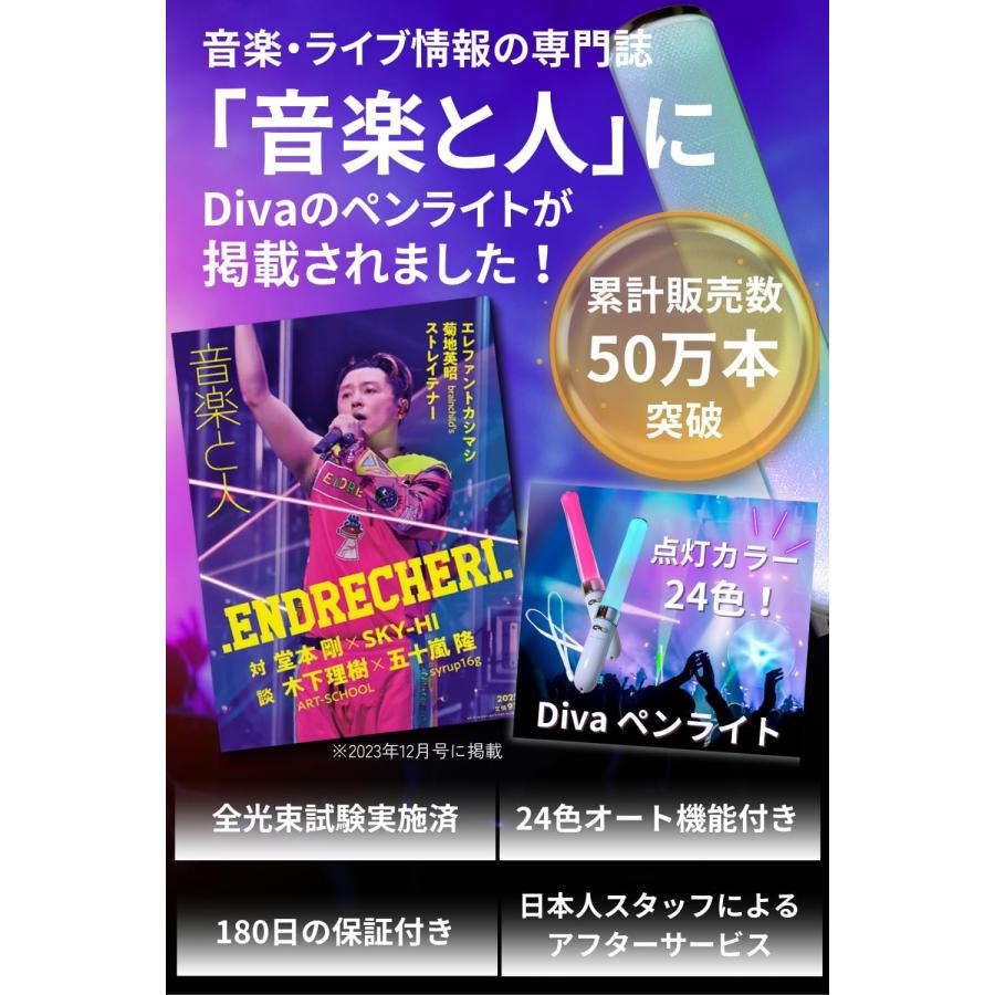 ペンライト コンサートライト 1本 24色 コンサート ライブ 雑誌掲載