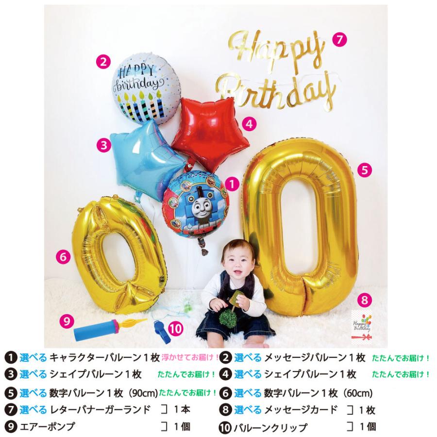 誕生日 バルーン 飾り付け セレクトセット ヘリウムガス入り 数字