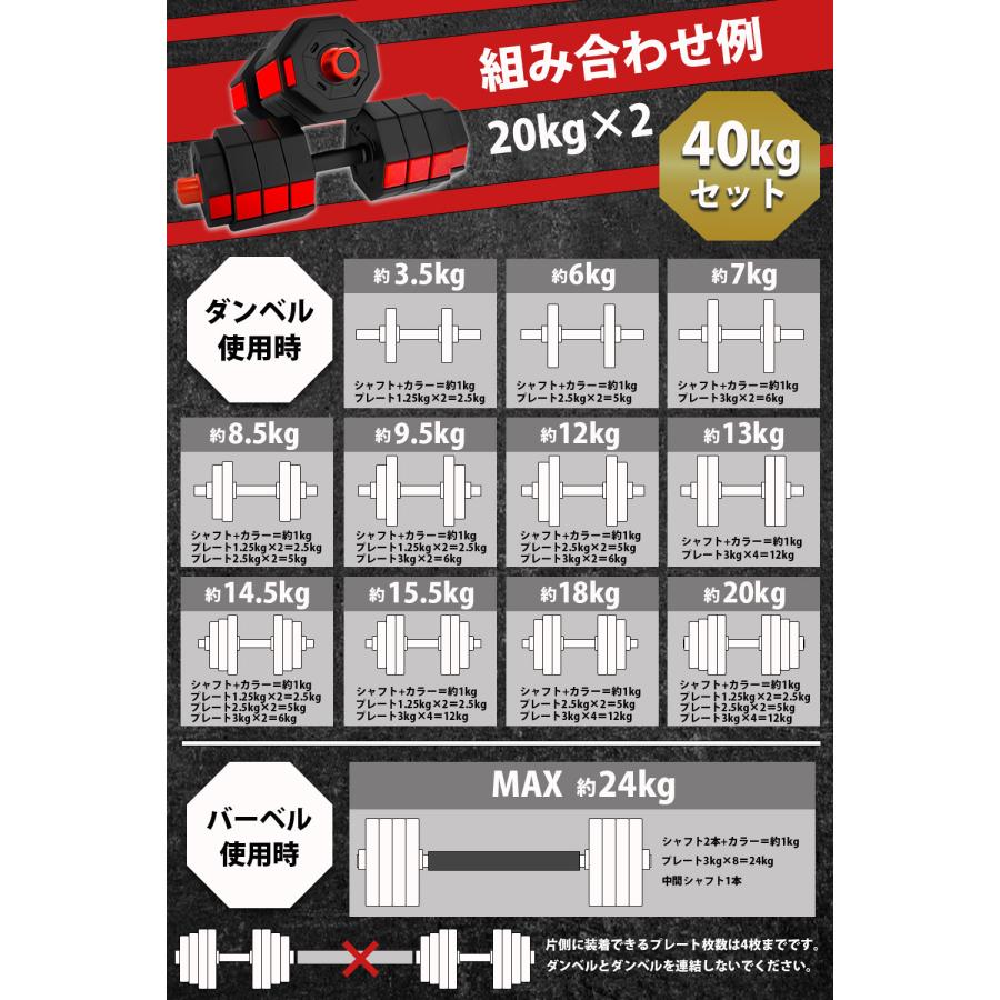 ダンベル 可変式「10年以上使える」 20kg × 2個セット 筋トレ ダンベル 可変式「10年以上使える」 20kg × 2個セット 筋トレ