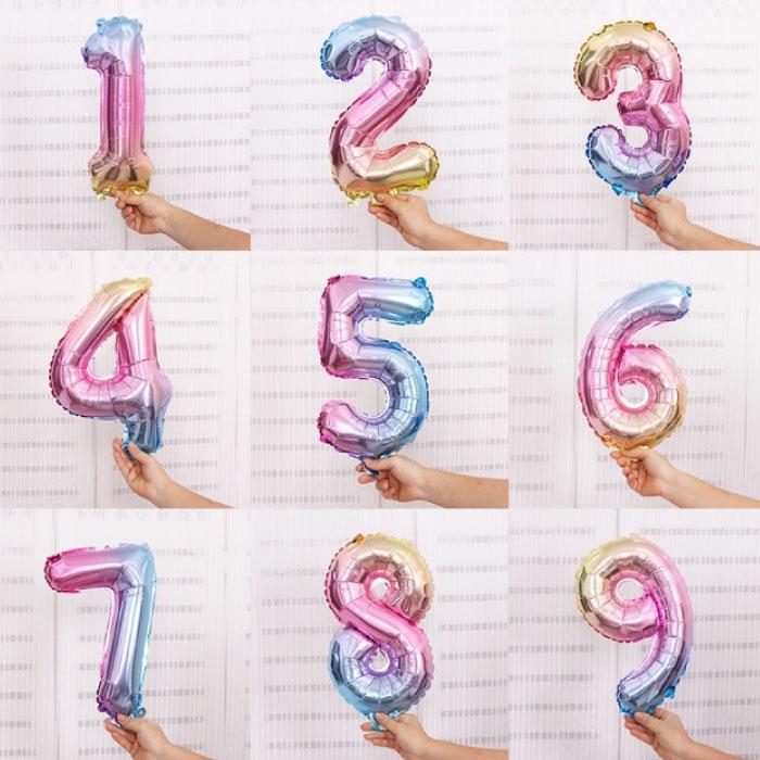 誕生日 飾り付け バルーン 数字 2枚セット レインボー 風船 ナンバー