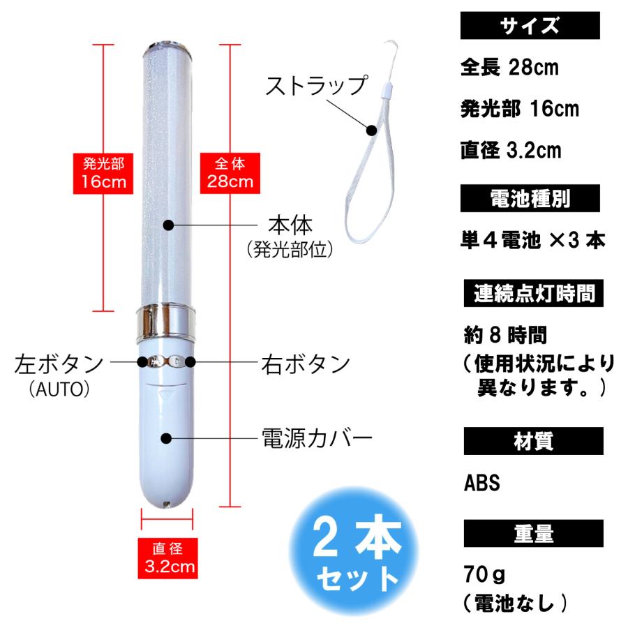 ペンライト コンサートライト 2本セット 18色 コンサート ライブ 雑誌掲載モデル LED 推しカラー コンサート ライブ｜shimi-store｜07