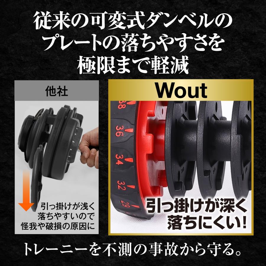 ダンベル 可変式ダンベル 15段階調節 オールブラック 24kg 2個セット 1