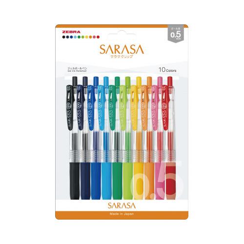 ゼブラ ZEBRA サラサクリップ 10色アソートセット ボール径0．5mm JJ15