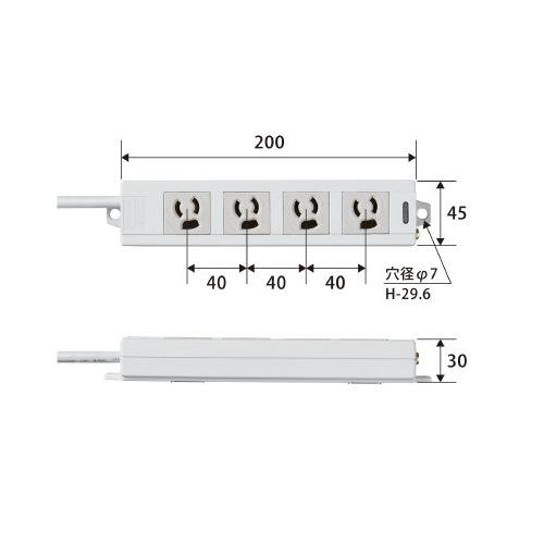 エレコム OAタップ4個口 T-ECOH3430NM 3m ×10個セット ELECOM（エレコム） OAタップ（RoHS指令準拠）3ピン 4口電源タップ3m