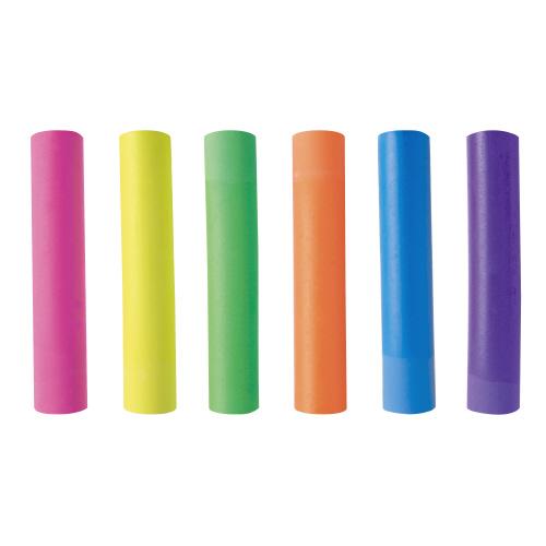 日本理化学 ダストレス学校用蛍光チョーク 72本 6色混合蛍光（赤・黄