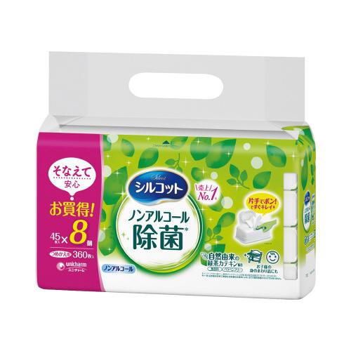 ト送料込 単品12個セット ユニチャーム シルコットウェット除菌詰替8個