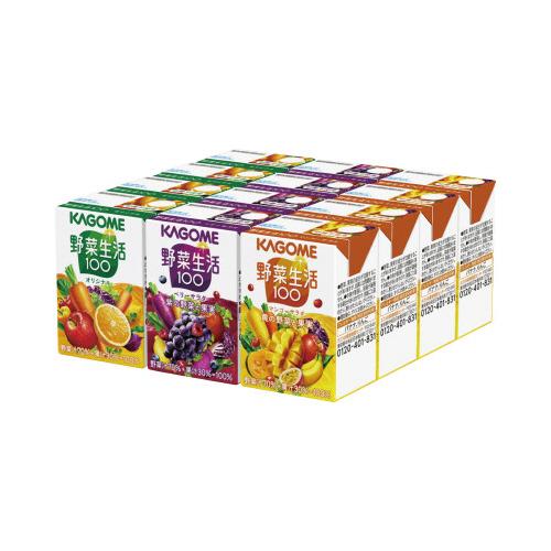 カゴメ ＃野菜生活100 3種アソート 100ml×12パック 9606 : ジムエール