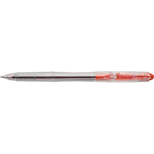 カウネット ノック式油性ボールペン 0．7mm インク色：赤 10本入 4208