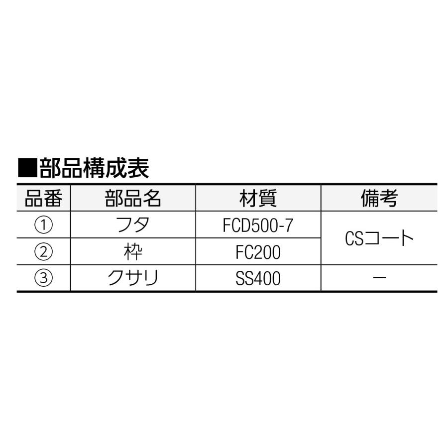 (株)中部コーポレーション マンホールカバー CMD-1P-500N (重荷重用) - 5