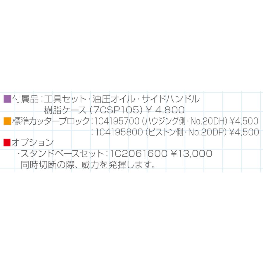 鉄筋カッター 電動 油圧 DC-20DW (切断能力4〜20mm) 単相100V 二 鉄筋カッター 電動 油圧 DC-20DW (切断能力4〜20mm) 単相100V 二