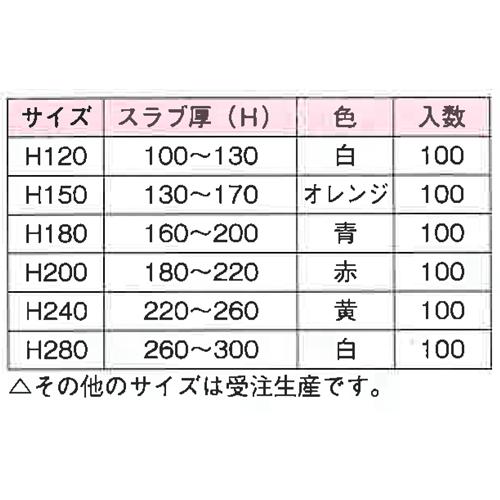 乾産業(株) 天端ポイント接着型(ポリ式) H120 (白/100〜130mm用)｜shimizu-kanamono｜02