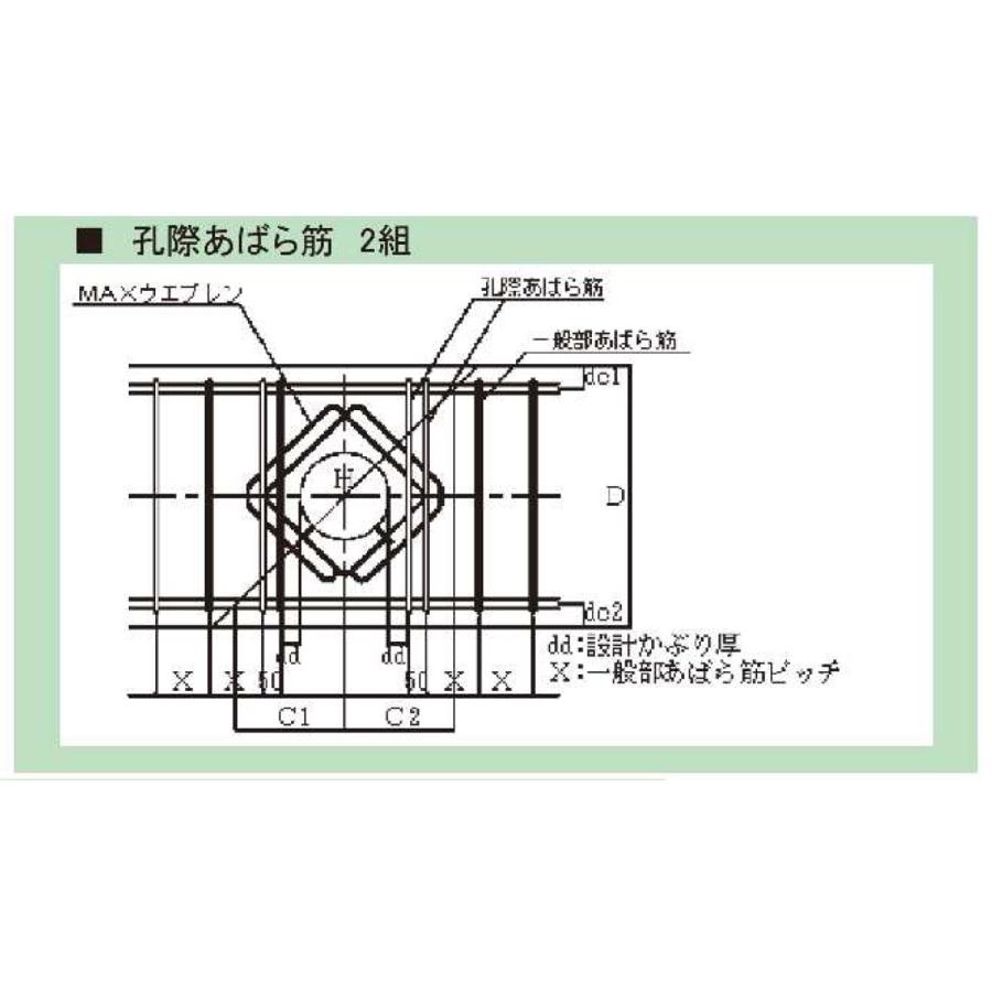 梁貫通孔せん断補強筋 MAXウエブレン d40型φ125 (S8-2R) 1枚 テイエム技研 /個人宅への発送不可｜shimizu-kanamono｜09