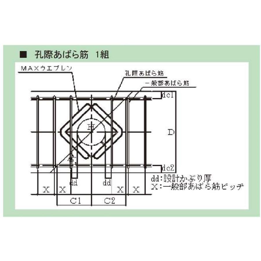 梁貫通孔せん断補強筋 MAXウエブレン d50型φ175 (S8-2R) 1枚 テイエム技研 /個人宅への発送不可｜shimizu-kanamono｜07