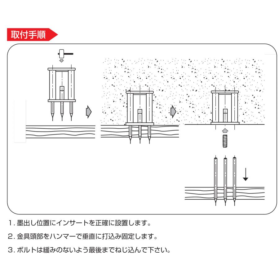 バリアス V-4045 白 W1/2 有効埋設45mm 木製合板用 重設備用 釘抜けタイプ (250個入り) 【取】 三門