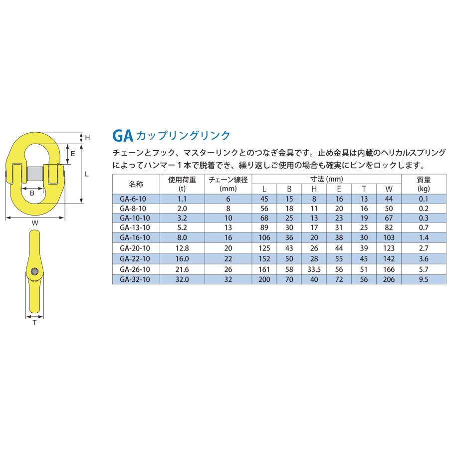 マーテック チェーンスリング 長さ調整機能付 1本吊りセット MG1-BK