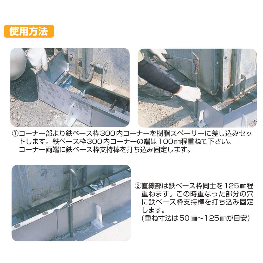布基礎ベース用型枠 鉄ベース枠300内コーナー ベース枠高さ208H 布基礎ベース用型枠 鉄ベース枠300内コーナー ベース枠高さ208H