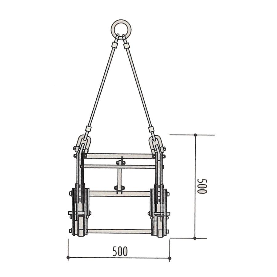 コンクリート吊クランプ 内吊ワイド600 定格容量1000kg 吊り具 サンキョウトレーディング｜shimizu-kanamono｜02