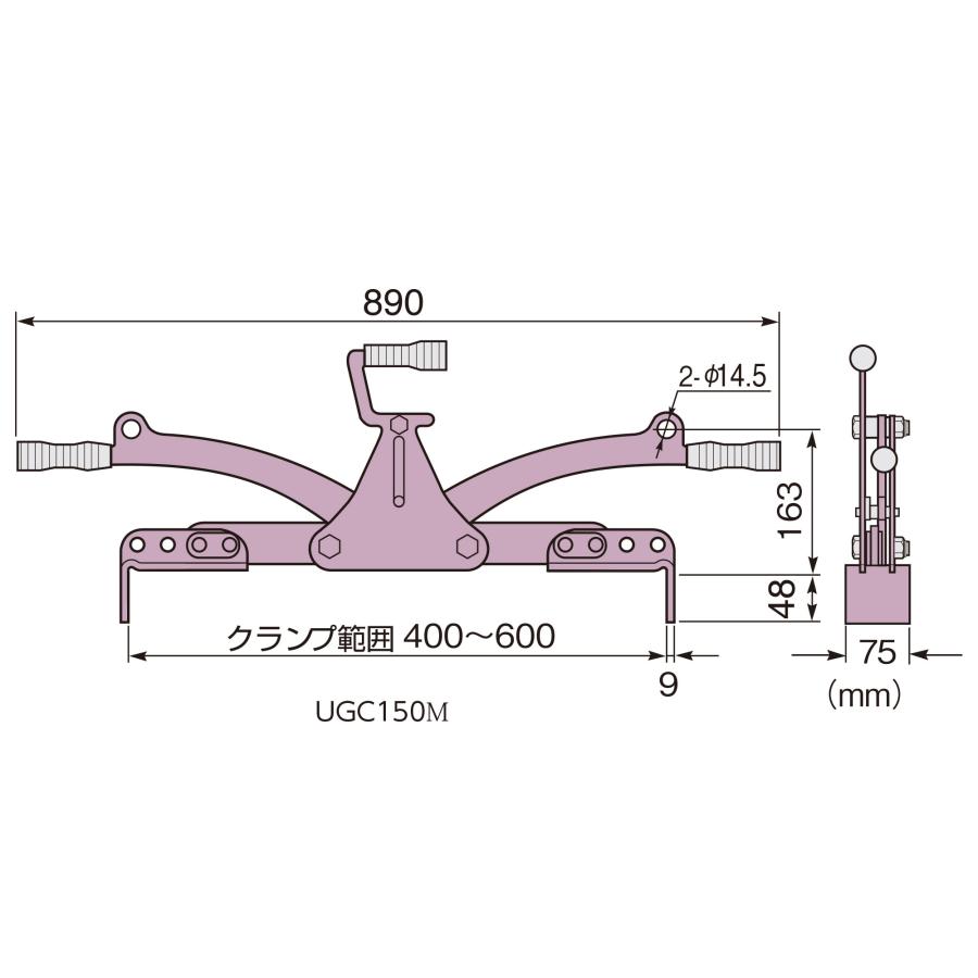 SUPER TOOL コンクリート二次製品敷設用クランプ(キャパ調整式) UGC150M 容量150kg 吊り具 スーパーツール : 清水金物.biz  - 通販 - Yahoo!ショッピング 【 限定】KS TOOLS ヨーク 150ミリメートルクランプユニバーサル2アームプラー Universal 2 arm pulle
